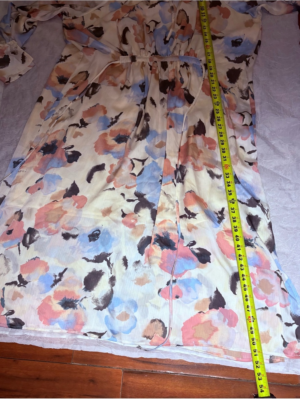Pastel Multi Floral Tie-Waist Midi Dress - Picture 10 of 11